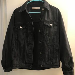 ASOS Petite Black Oversized Denim Jacket